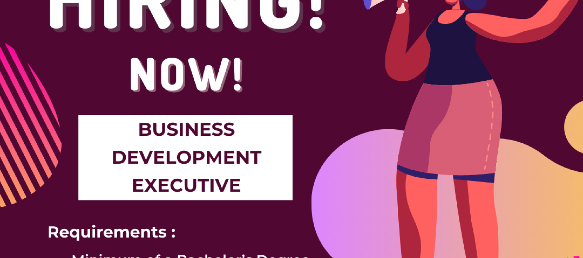 We're Hiring ! a Business Development Executive